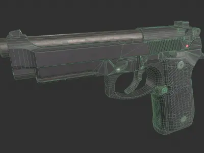 Beretta M9A1 Low-poly 3D model