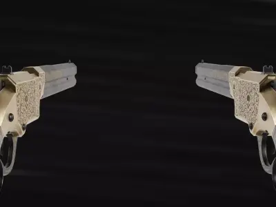 Volcanic Repeater - Engraved - Lever Action Pistol Low-poly 3D model