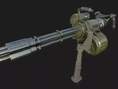 Minigun M134 low-poly 3d model Low-poly 3D model