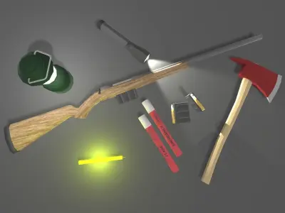 Survival Starter Pack Low-poly 3D model