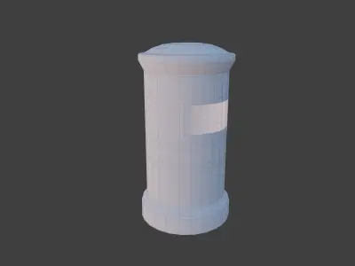Dustbin street pole Free low-poly 3D model
