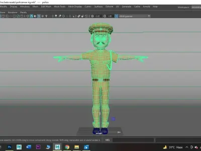 Indian Police man  Low-poly 3D model