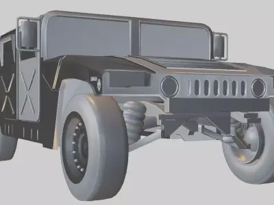 Military Humvee Vehicle Low-poly 3D model