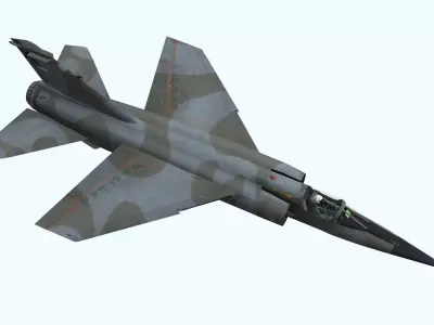 Fighter Jet Flying In Sky Plane V06 Low Poly 3D Model Low-poly 3D model