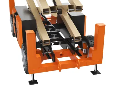 Detailed Scissor Lift Opened And Closed 3D model
