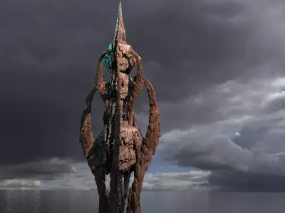 Raised Demon Sea Stone 3D model