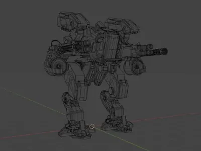 Battle Mech Low-poly 3D model