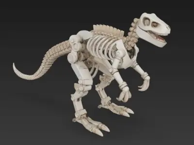 Articulated Mechanical Dinosaur Skeleton 3D model