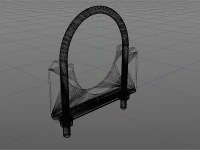 Tube clamp and anchor Low-poly 3D model