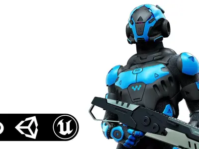 MECHA SOLDIER-J  Rigged for Unreal Engine - Unity - MIXAMO  3D model