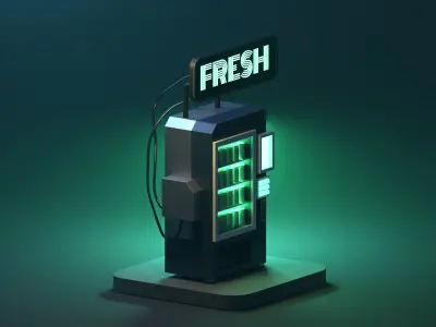 A Stylized Cyberpunk Vending Machine Free low-poly 3D model