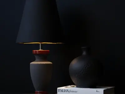  Eno Ceramic Arrius Shade Lamp Model, Black 