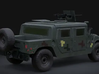HMMWV military vehicle Low-poly 3D model