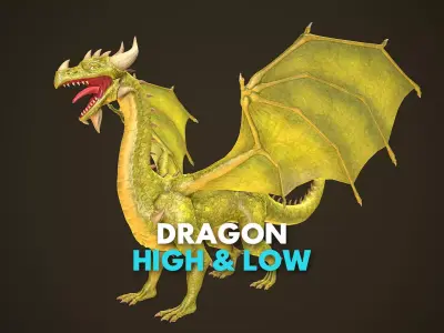 Character - Dragon Low-poly 3D model