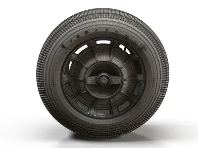 Classic car highpoly wheel 3D model