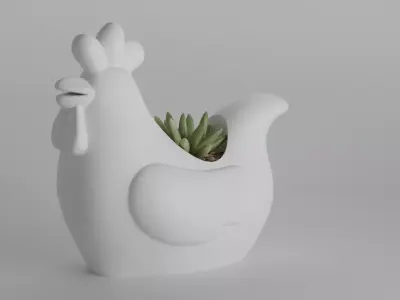 Cute Minimalist Chicken Planter 3D print model