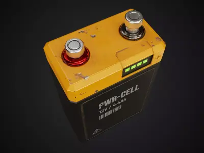 Battery PBR low-poly game ready Low-poly 3D model