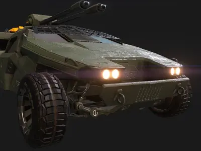 LOWPOLY MILITARY FORTEX LIGHT TRANSPORT ARMED VEHICLE Low-poly 3D model