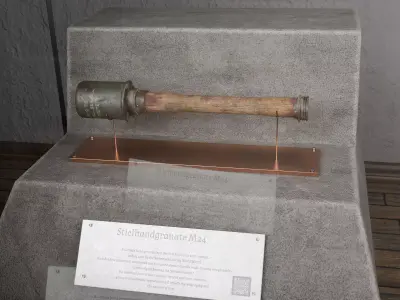 Stielhandgranate M24-lowpoly German WW2 asset   Low-poly 3D model