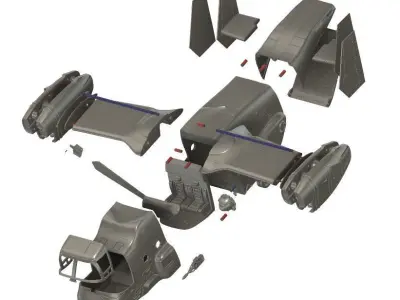 Osprey v22 Military aircraft scale 1-18 3D print model