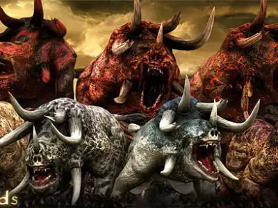 3DRT-bullhouds monsters Low-poly 3D model