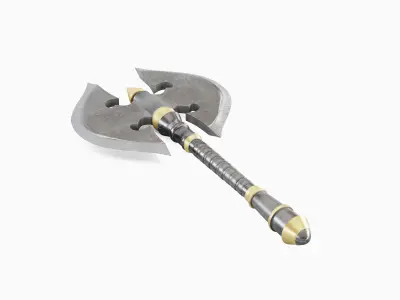 Stylized War Axe 02 Low-poly 3D model