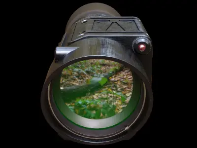 Gun Scope with Laser Pointer 3D model