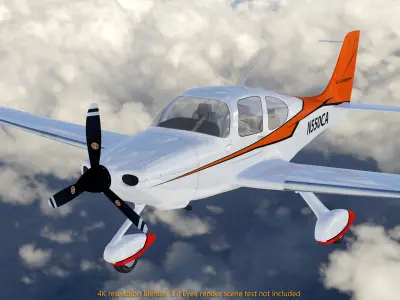 Cirrus Sr-22 airplane high detailed 3D model