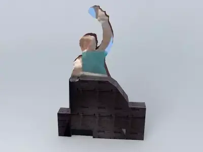 The Pipila sculpture of man holding ball 3D model