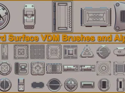 Hard Surface VDM Brushes and Alpha Vol 2 3D model