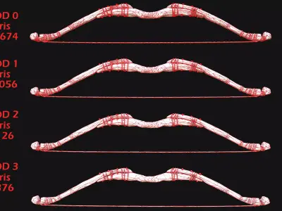 Wooden Bow and Quiver Ranger Set Medieval  Low-poly 3D model