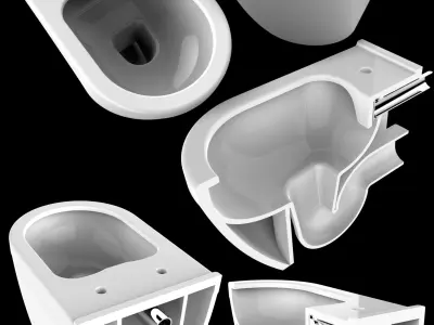 watercloset and urinal 3D model