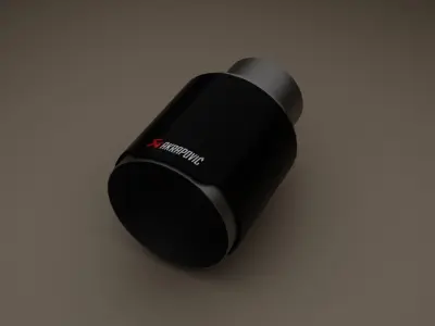Akrapovic solo exhaust tip For Eevee and Cycles Low-poly 3D model