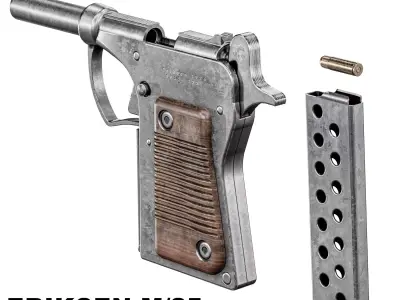 The Eriksen M25 Pistol 1925 Low-poly 3D model