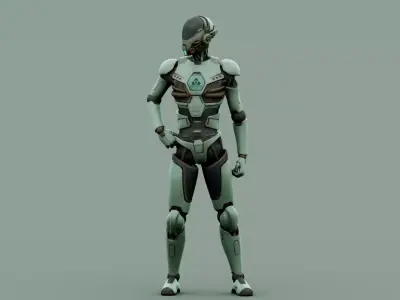 CYBORGTOPIA B-33  Rigged for Unreal Engine - Unity - MIXAMO 3D model