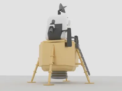 Lunar Model spacecraft with ladder on top 3D model