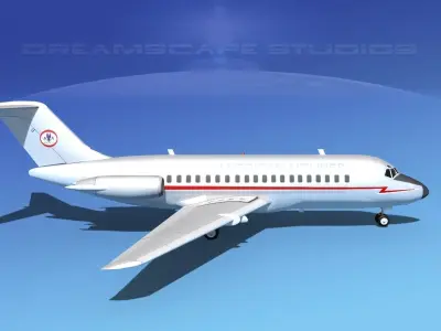 Douglas DC-9-20 Americans Airlines 3D model