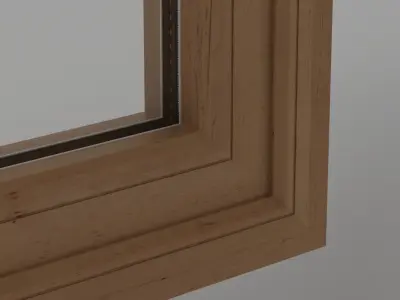 Window 1 pair of wooden windows 3D model