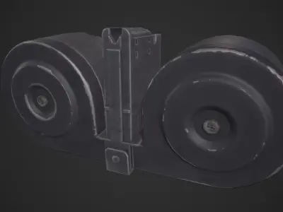 XM-8 Drum Magazine Low-poly 3D model