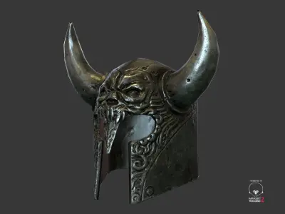 Viking Fantasy Helmet Low-poly 3D model