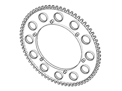 Steel Rear Sprocket for Go Kart 70 T 3D model