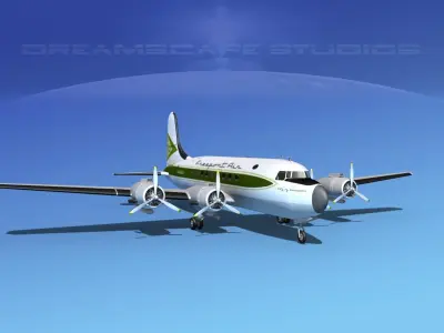 Douglas DC-4 Freeport Air 3D model