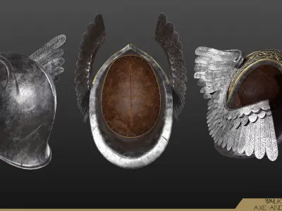 Valkyrie Helmet Low-poly 3D model