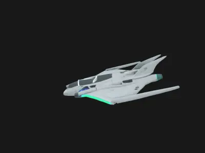 Nebula VX7 Stellar Fighter Sci Fi Aircraft 3D Model Low-poly 3D model