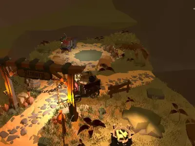 Stylized Fantasy Armory Environment Low Poly Game Ready Free low-poly 3D model