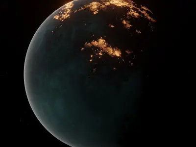 Planet Space Ready to game  Low-poly 3D model 6