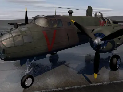 North American Mitchell Mk-2 - RAF 3D model