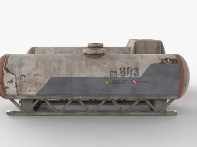 Old Gas Tank Low-poly 3D model