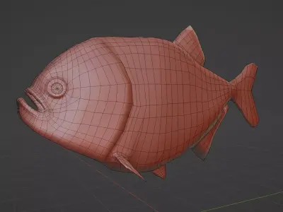 Piranha Low Poly fish 3D model