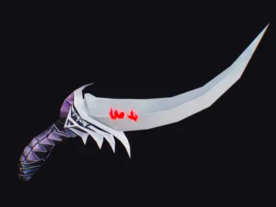 Dagger Dark Short Blade Sharpener Military Wedge Grinding Low-poly 3D model